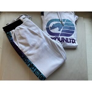 Ecko design T shirt and Sweats‎ Set NWT Mens White Purple Sz M Athletic Casual